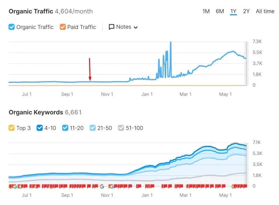 organic traffic growth